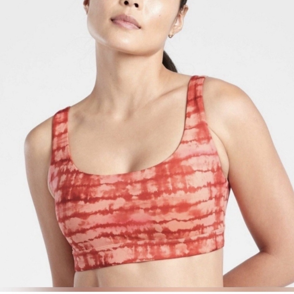 Athleta Women’s Exhale Coral Printed Sports Bra Size XS